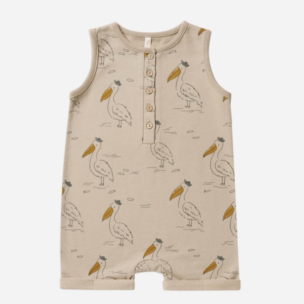 Rylee + Cru 3-6 Months Pelican Tan One Piece Romper Simmer Neutral Playsuit